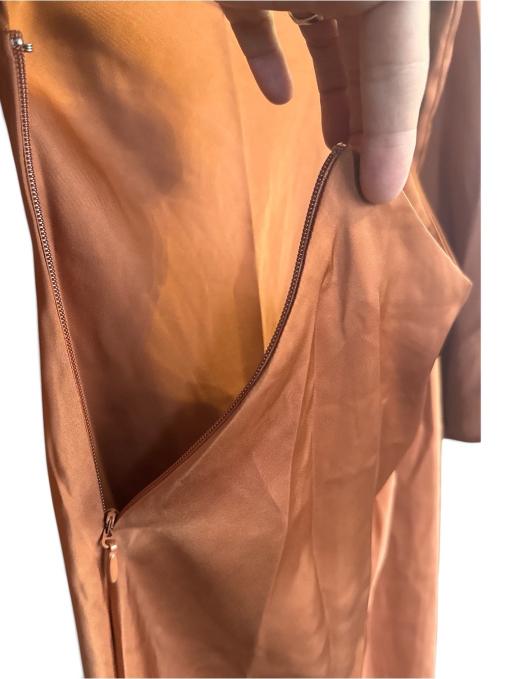 NWT Cowl Neck Long Sleeve Maxi Dress in Rust Cut Out Back Detail XS - Picture 5 of 7